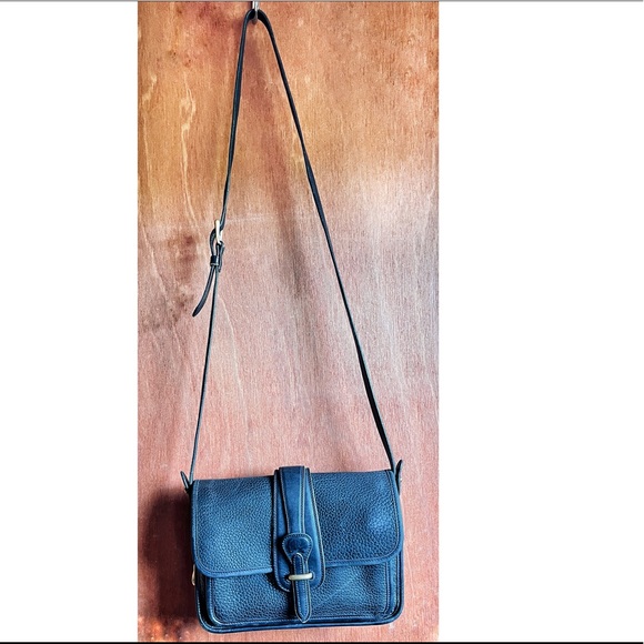 D&B Dooney & Bourke Vintage Black Leather Equestrian Crossbody Bag - Picture 15 of 15